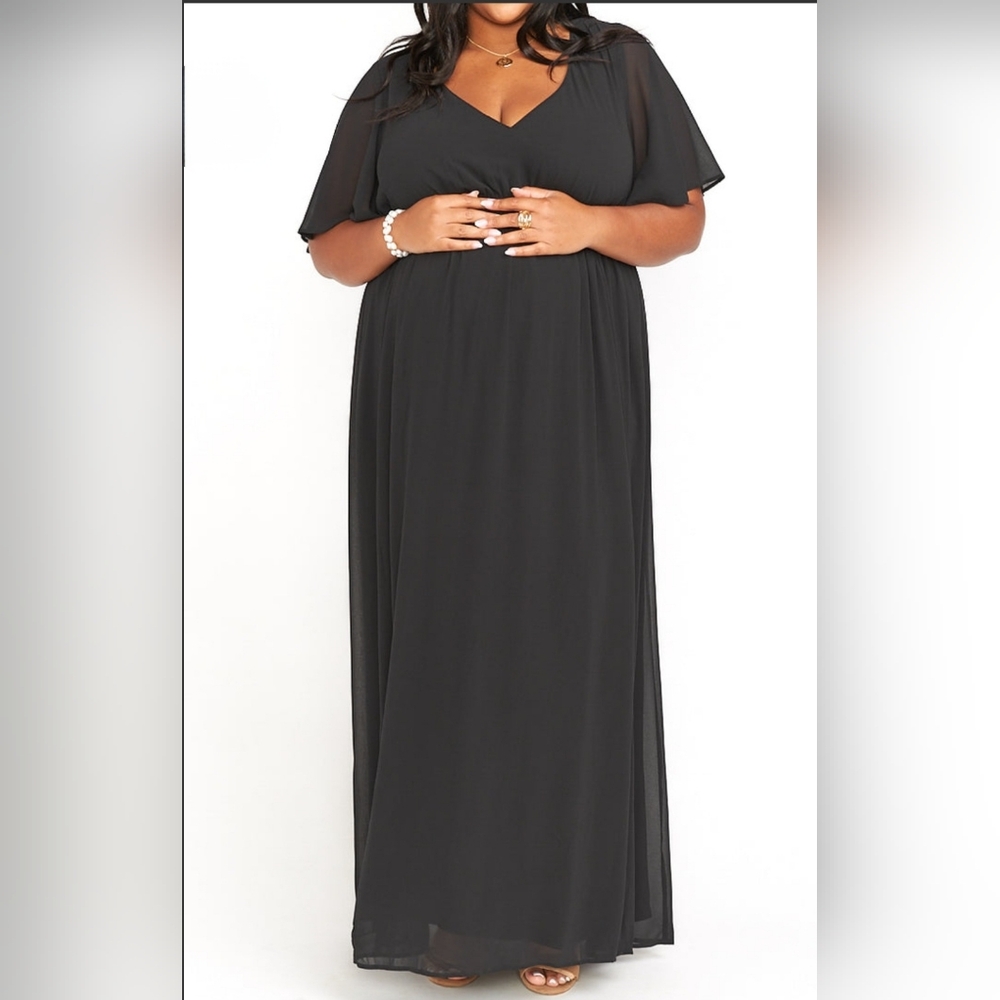 Show Me Your Mumu Emily Empire Maxi Dress Black Chiffon NWT Size 3X - Picture 5 of 12